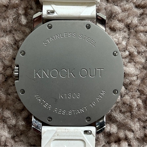 KO Knock Out Round 1 40mm All White Silicone Roman Numeral Watch K1306 - Picture 2 of 10